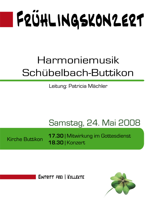 Frühlingskonzert 2008 Plakat vom Frühlingskonzert 2008